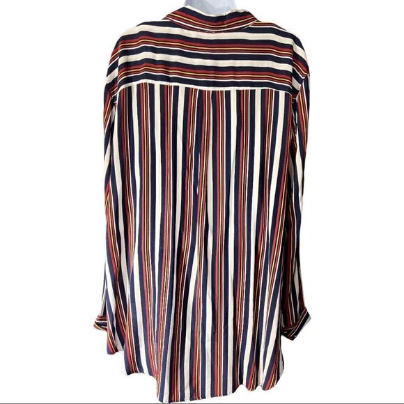 NWT Dressbarn’s COMO BLU PLUS size 3X Strip Button Down top - Picture 2 of 9